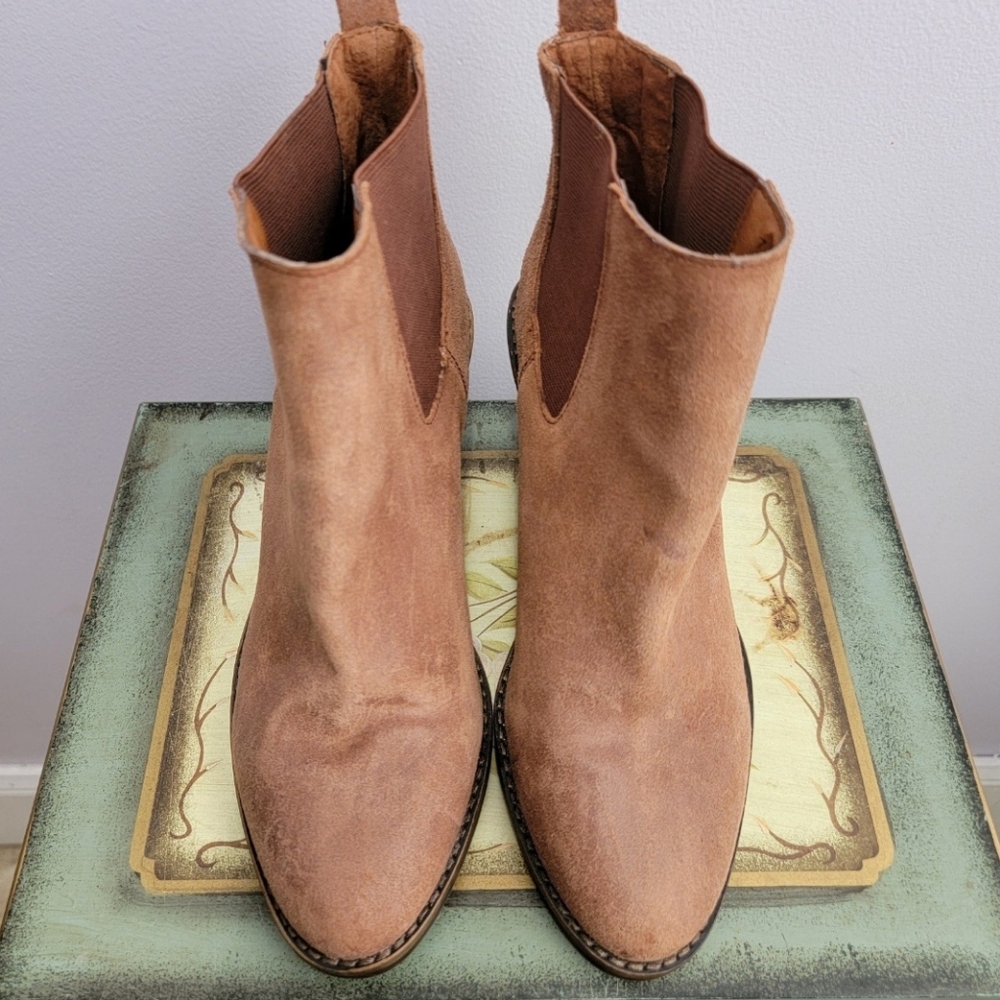 Lucky Brand Pallet Cocoa Brown Wedge Ankle Booties Size 7.5